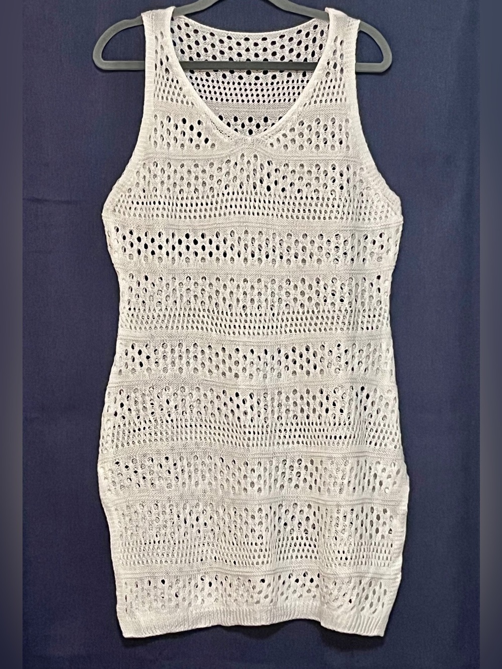 Lightweight White Crochet Swim Cover-Up Dress